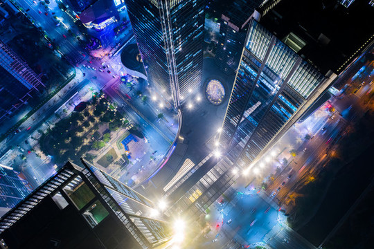 科技未來感城市夜景