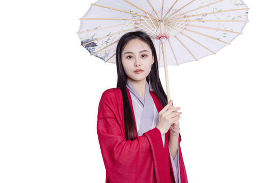 古裝美女拿著傘
