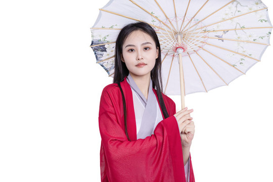 古裝美女拿著傘