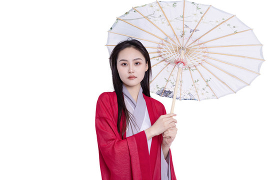 古裝美女拿著傘