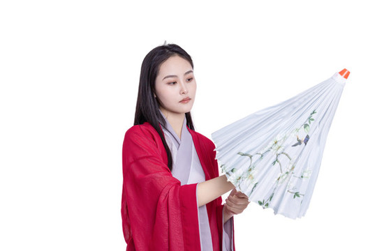 古裝美女拿著傘