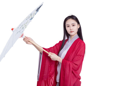 古裝美女拿著傘