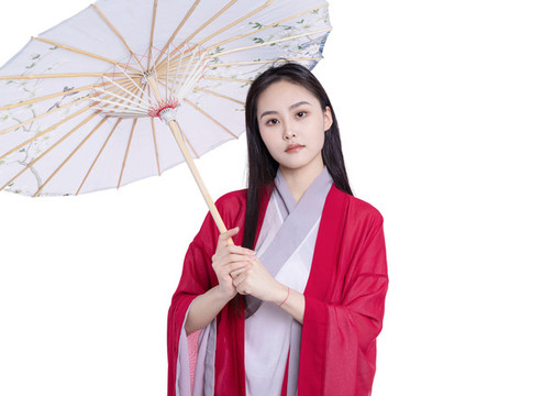 古裝美女拿著傘