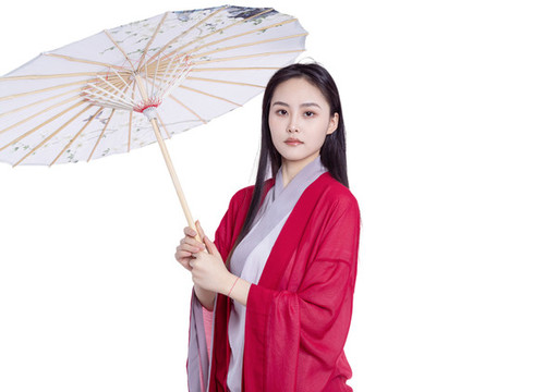 古裝美女拿著傘