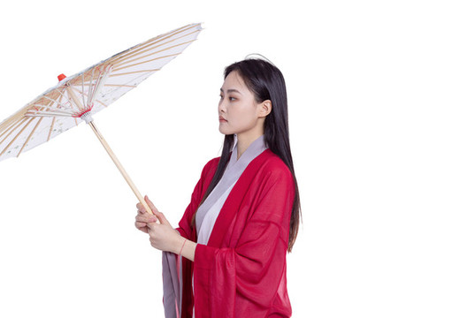 古裝美女拿著傘