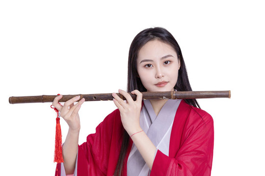 古裝美女吹簫