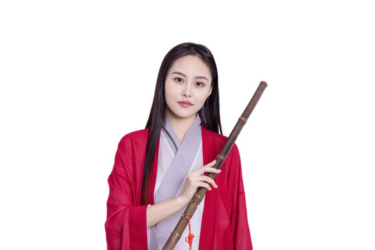 古裝美女吹簫