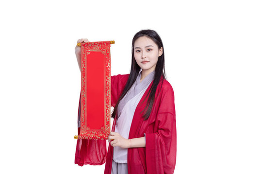 古裝女子拿著紅包