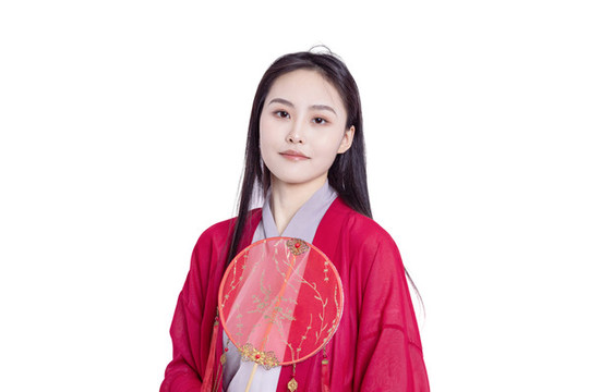 古裝美女拿著扇子