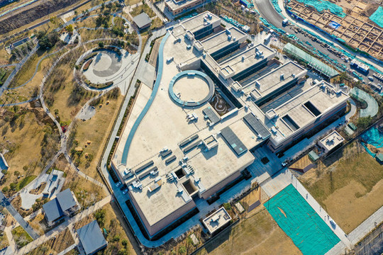 航拍河南鄭州商都遺址博物院