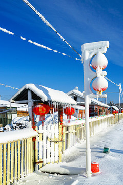 冬季鄉(xiāng)村小鎮(zhèn)