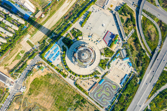 航拍鄭州中原福塔河南廣電塔