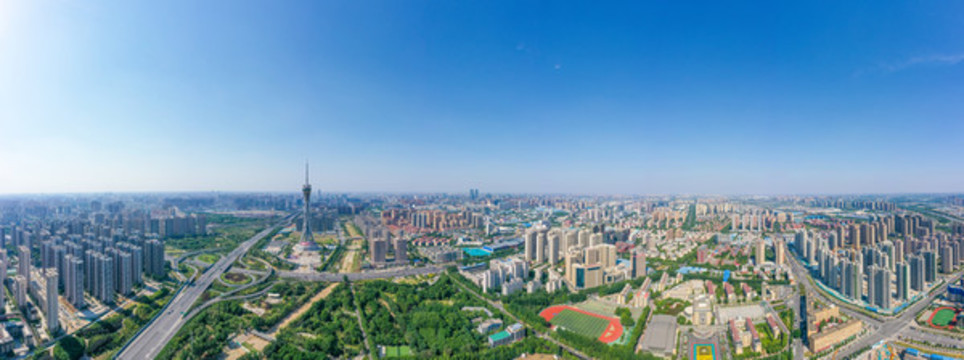 航拍鄭州中原福塔河南廣電塔