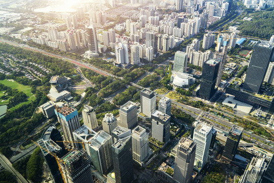 航拍廣州城市建筑街景