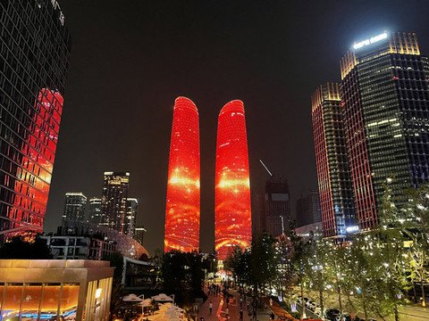 成都交子雙塔夜景