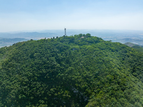 航拍濟(jì)南章丘胡山
