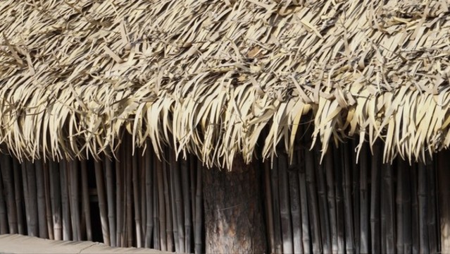 阿美族住屋茅草屋少數(shù)民族園