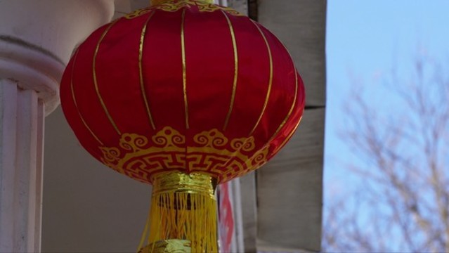 春節(jié)氣氛氛圍紅燈籠貼福字