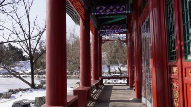 長廊走廊畫廊冬季圓明園