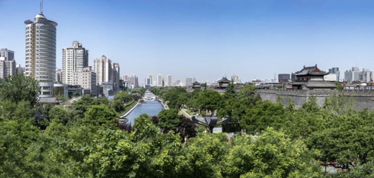西安城墻護(hù)城河大畫幅
