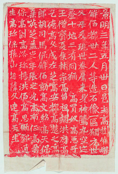 高樹解伯都等卅二人造像記拓片