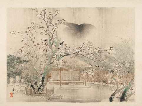 春雨國畫山水小品