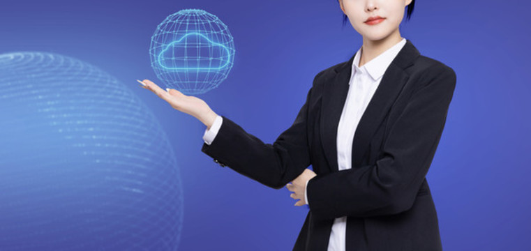 商務(wù)女性云網(wǎng)絡(luò)概念海報