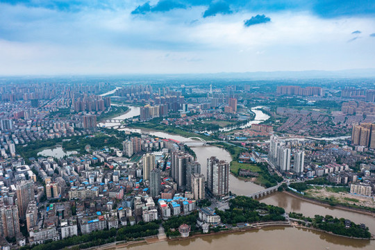 航拍湖南衡陽(yáng)城市風(fēng)光