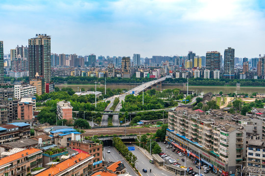 航拍湖南衡陽(yáng)城市風(fēng)光