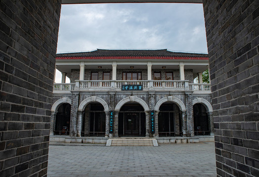 航拍湖南衡陽東洲島船山書院