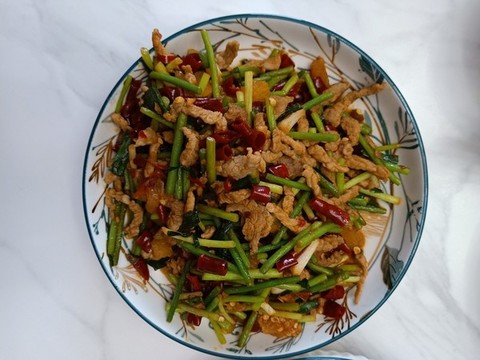蒜薹肉絲特寫
