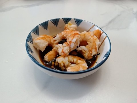 水煮蝦配蘸水