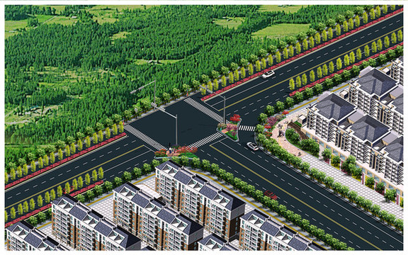 道路交叉口效果圖