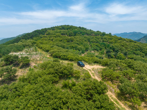 航拍濟南藥鄉(xiāng)森林公園