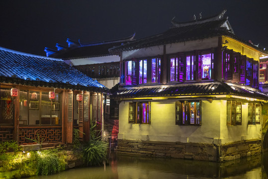 周莊古鎮(zhèn)唯美夜色