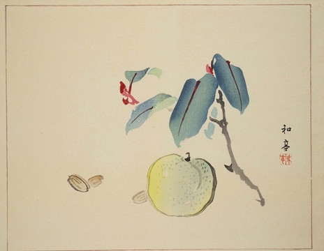 橙葉圖國畫裝飾畫