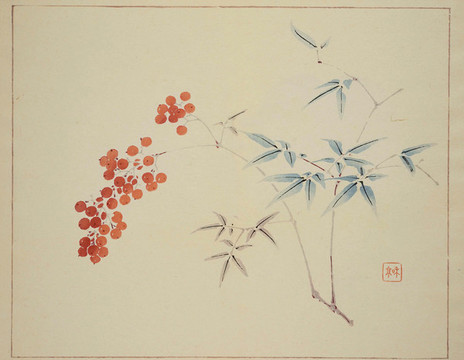南天之圖花卉裝飾畫(huà)