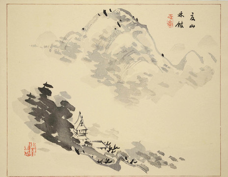 夏山林館山水裝飾畫(huà)