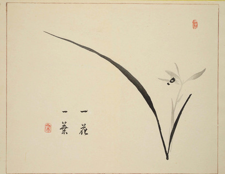 一花一葉花鳥裝飾畫