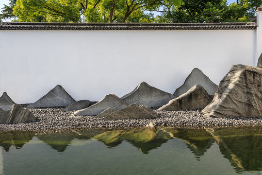 新中式圍墻背景