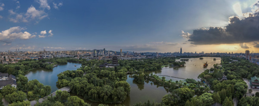 寬幅濟南大明湖全景大圖