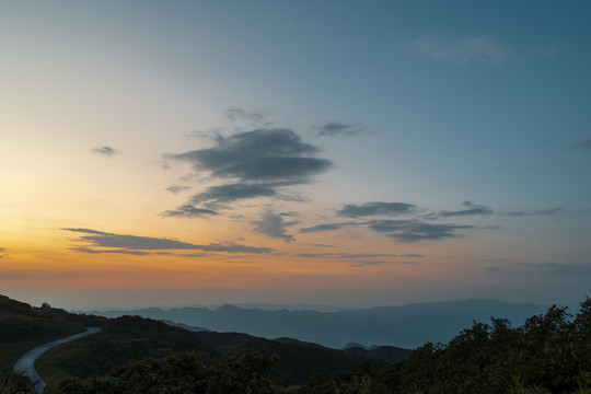 重慶趙云山云海日落晚霞