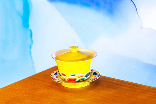 中國茶文化黃色茶具