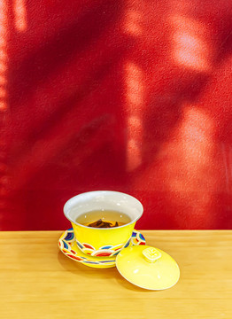 中國茶文化黃色茶具