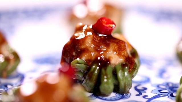 成品擺盤豆角釀肉