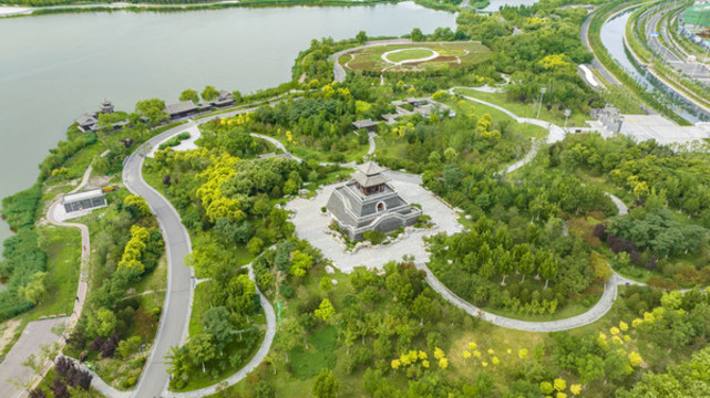 天津水西公園美景航拍