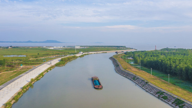 航拍南淝河巢湖