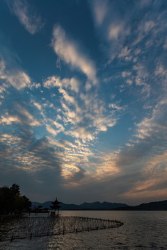杭州西湖晚霞