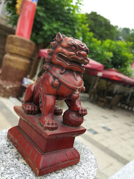 復(fù)古雕刻雕像石獅子