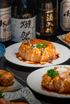 流心熔巖三文魚飯